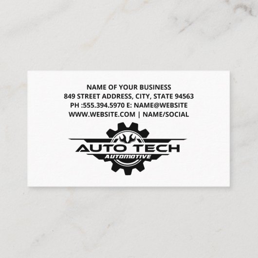 Automatische technische sleutels | goudmetallisch visitekaartje (Achterkant)