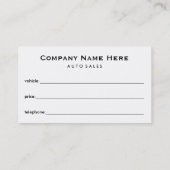 Automatische verkoop - autoverkoop visitekaartje (Achterkant)