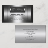 Automatische verkoop - faux metal, zilveren auto visitekaartje (Voorkant / Achterkant)