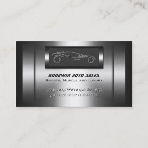 Automatische verkoop - faux metal, zilveren auto visitekaartje
