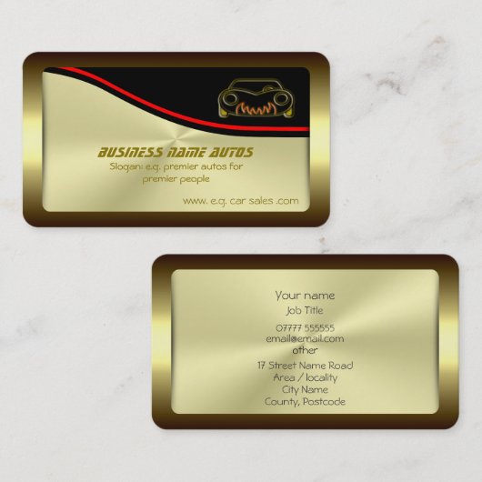 Automatische verkoop - Klassieke Sportscar-Logo op Visitekaartje (Voorkant / Achterkant)