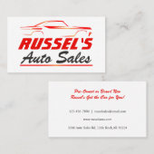 Automatische verkoop van klassieke auto's visitekaartje (Voorkant / Achterkant)