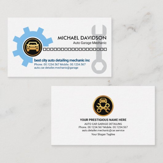 Automatische versnellingsketting met wielmodesleut visitekaartje (Voorkant / Achterkant)