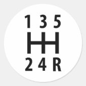 automatische versnellingsverplaatsing 5 ronde sticker (Voorkant)