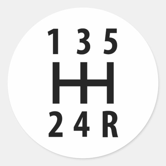 automatische versnellingsverplaatsing 5 ronde sticker (Voorkant)