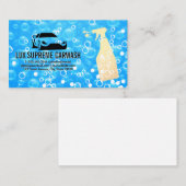 Automatische was Logo | Zeepbellen blauw Visitekaartje (Voorkant / Achterkant)