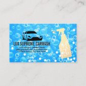 Automatische was Logo | Zeepbellen blauw Visitekaartje (Voorkant)