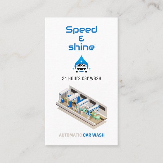 Automatische wasservice voor auto's visitekaartje (Voorkant)