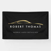 Automatische zwarte en Gold-gegevens, automatische Spandoek (Horizontaal)