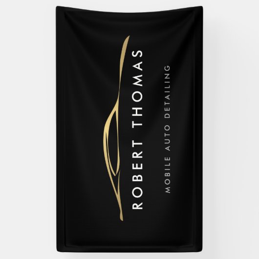 Automatische zwarte en Gold-gegevens, automatische Spandoek (Verticaal)