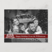 Automatische zwarte en witte foto witte kerstboom briefkaart (Voorkant)