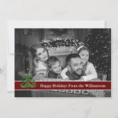 Automatische zwarte en witte Prettige feestdagen M Feestdagenkaart (Voorkant)