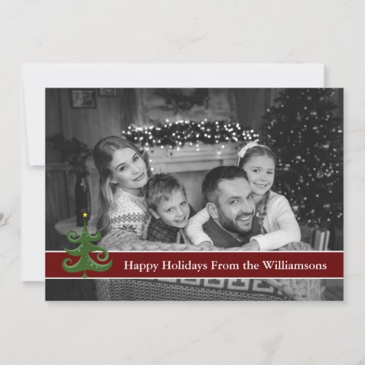 Automatische zwarte en witte Prettige feestdagen M Feestdagenkaart (Voorkant)