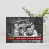 Automatische zwarte en witte Prettige feestdagen M Feestdagenkaart (Staand voorkant)