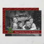 Automatische zwarte en witte Prettige feestdagen M Feestdagenkaart (Voorkant / Achterkant)