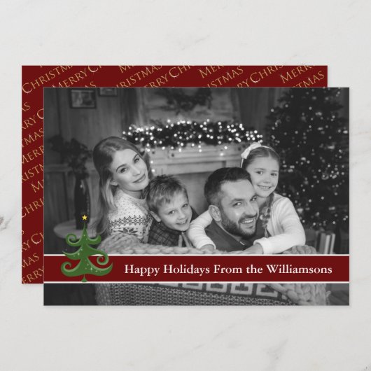 Automatische zwarte en witte Prettige feestdagen M Feestdagenkaart (Voorkant / Achterkant)