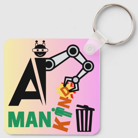 Automatisering van kunstmatige intelligentie (AI) Sleutelhanger (Achterkant)