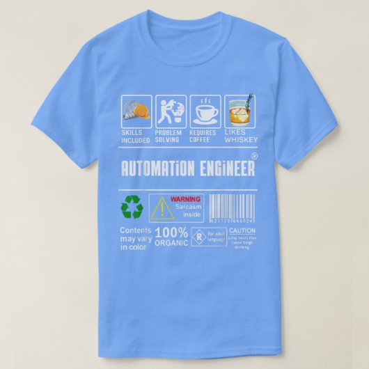 Automatiseringsingenieur Label-vaardigheden Oplosk T-shirt (Design voorkant)
