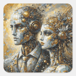 Automaton Deco - Futurist Series Art Collectie Vierkante Sticker