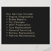 automechanic garage Metaalgoud staal Flyer (Achterkant)