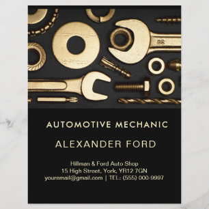 automechanic garage Metaalgoud staal Flyer