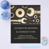 automechanic garage Metaalgoud staal Flyer (Enkel)