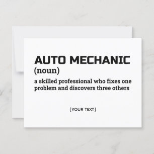 Automechanicien – Grappige Definitie Ansichtkaart Briefkaart