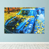 Automobiel , auto - Seizoen van gestorven bladeren Canvas Afdruk (Insitu (Houten vloer))