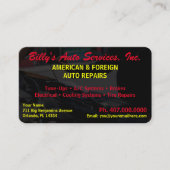 Automobiel autoreparatiemechanisme met twee zijden visitekaartje (Voorkant)