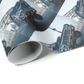 Automobiel Drijven Vintage Oldschool van de Ruiter Cadeaupapier (Rol Hoek)