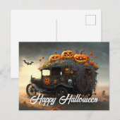 Automobiel en Pompoenen Halloween Briefkaart (Voorkant / Achterkant)