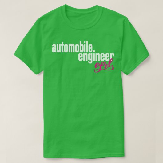 Automobiel Engineer Meisje 1 T-shirt (Design voorkant)