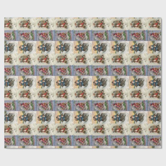  Automobiel Kerstmis Cadeaupapier (Vlak)