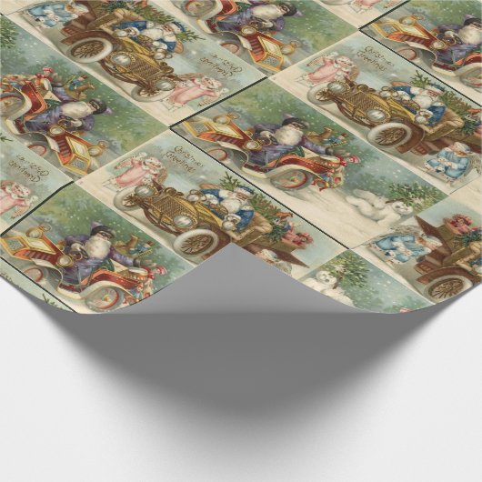 Automobiel Kerstmis Cadeaupapier (Hoek)