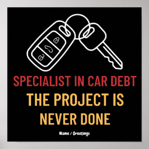 Automobiel Sleutel Kunst Het Project Is Nooit Klaa Poster