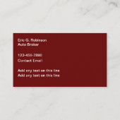 Automobiel Visitekaartjes met Koelfactor (Achterkant)