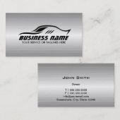 Automobielauto-vormgeving Faux Metal Professional Visitekaartje (Voorkant / Achterkant)
