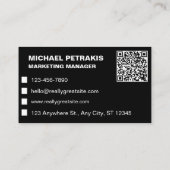 Automobielautowas & Auto die QR Code detailleren Visitekaartje (Achterkant)