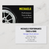 Automobielbanden en velgverkoop visitekaartje (Voorkant / Achterkant)
