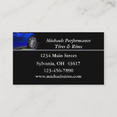 Automobielbanden en velgverkoop visitekaartje (Achterkant)