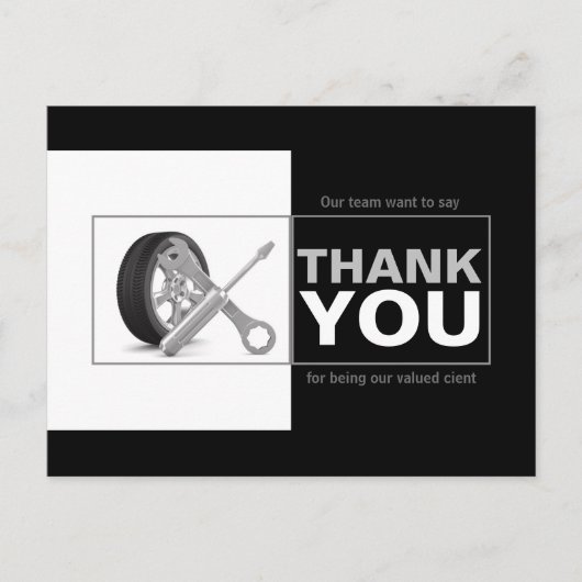 Automobielbedrijf Car Service Dank u Briefkaart (Voorkant)