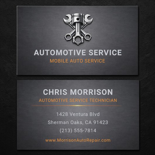 Automobieldienst Specialist Metaal Visitekaartje
