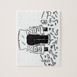 Automobiele Cartoon voor autoonderhoud Legpuzzel