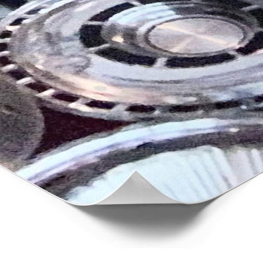 Automobiele Hub Petten Poster (Hoek)