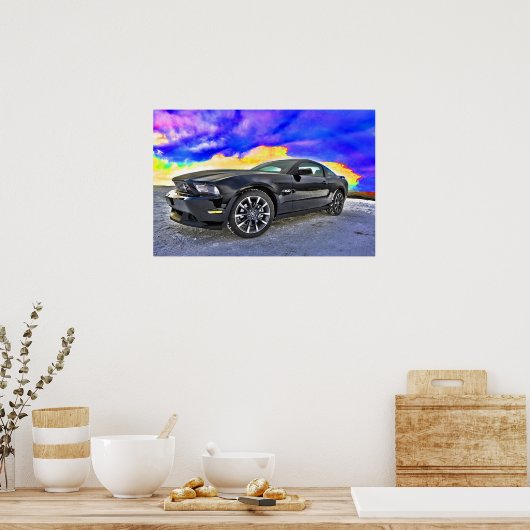 Automobiele spier Car Mustang Poster (Keuken)