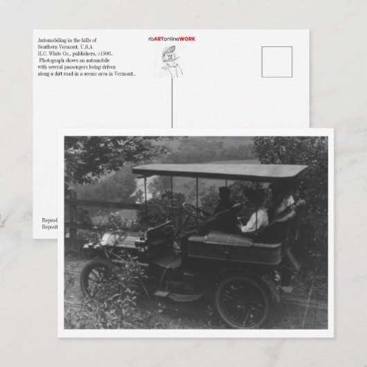 Automobielen in de heuvels van zuidelijk Vermont Briefkaart (Voorkant / Achterkant)