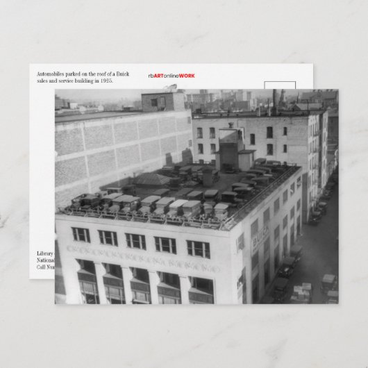 Automobielen in het gebouw Buick Briefkaart (Voorkant / Achterkant)