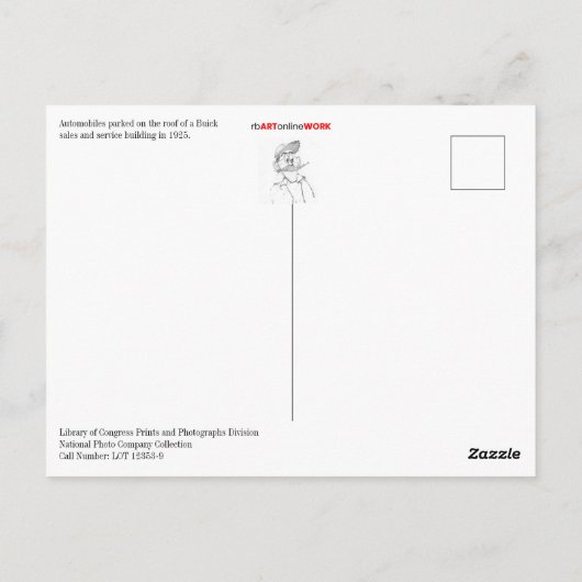 Automobielen in het gebouw Buick Briefkaart (Achterkant)