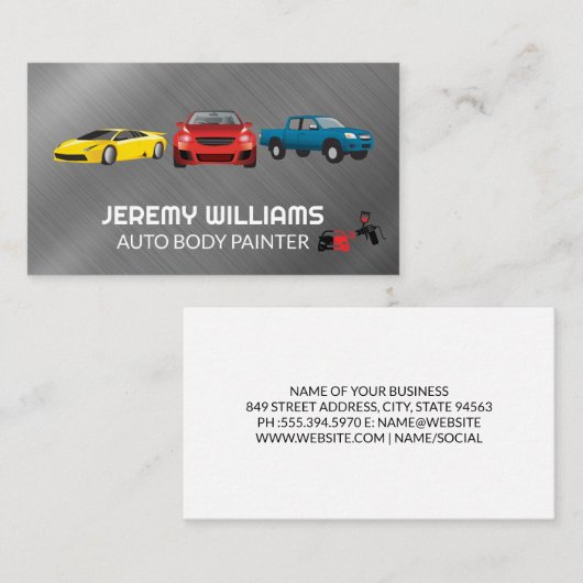 Automobielen | Logo voor automatische lichaamsvers Visitekaartje (Voorkant / Achterkant)