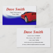 Automobielhandel en -service visitekaartje (Voorkant / Achterkant)